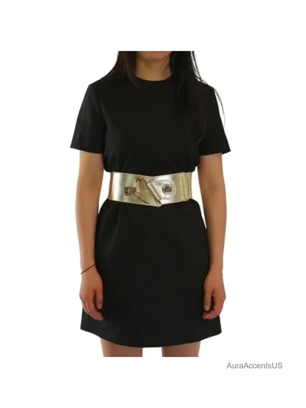 Genuine Italian Leather Elastic Wide Belt Women's 3.15